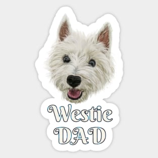 Mens Westie Dad Smiling West Highland Terrier Sticker